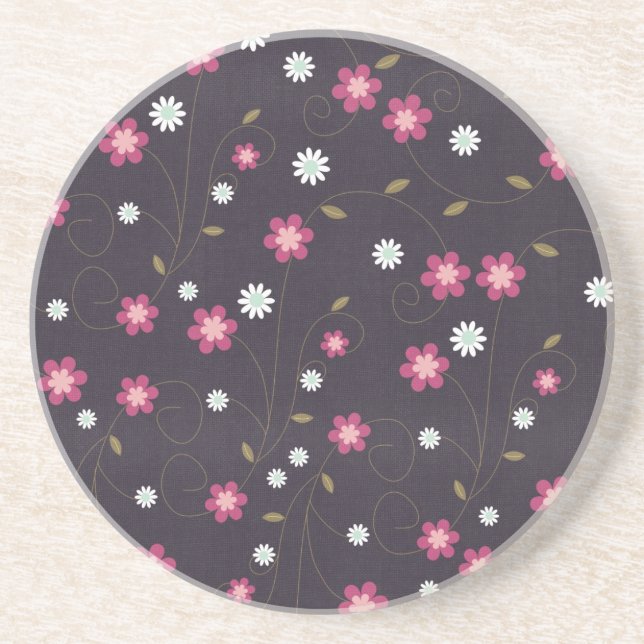 Pink Flowers Coasters (Front)
