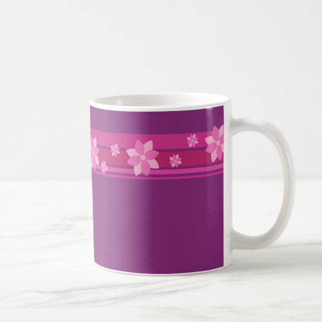 Pink Flowers Coffee Mug (Right)