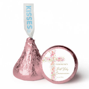 pink flowers cross First Holy Communion Hershey®'s Kisses®
