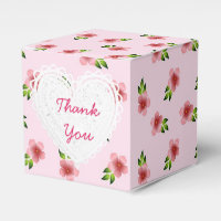 Pink Flowers Cupcake Box