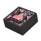 Pink Flowers Custom Memorial Keepsake Gift Box (Side)