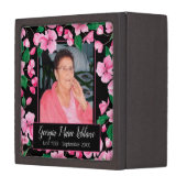 Pink Flowers Custom Memorial Keepsake Gift Box (Front Left)