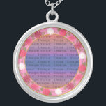 Pink Flowers Custom Round Silver Necklace<br><div class="desc">Personalize this pretty necklace to have as wedding favors at your wedding reception or to have one yourself as a remembrance of your special day. This necklace is also the perfect gift for the bride at her bridal shower. Personalize by adding your photo.</div>