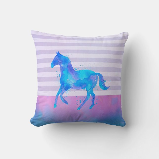 Pink Flowers Cute Whimsical Pattern Personalized Throw Pillow (Front)