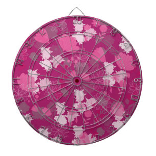 pink flowers dart board