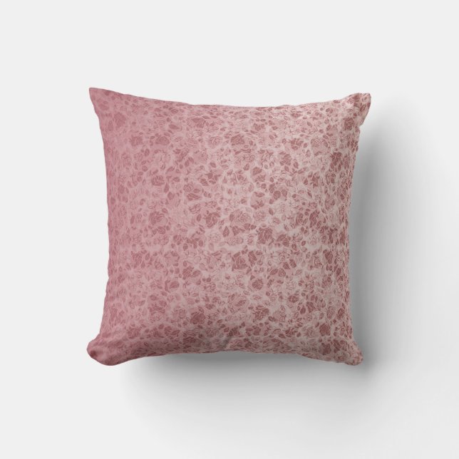 Pink flowers degraded throw pillow (Front)