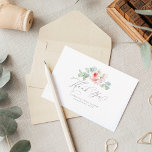 Pink Flowers Elegant Bridal Shower Thank You<br><div class="desc">Pink flowers elegant cute small bridal shower thank you cards</div>