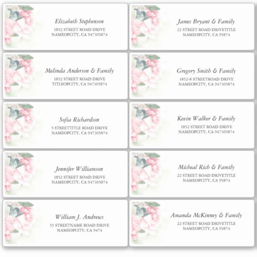 Pink Flowers Elegant Summer Party Sticker