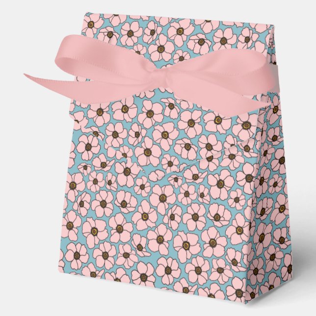 Pink Flowers  Favor Boxes (Front)
