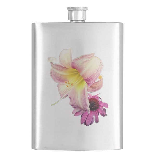 Pink flowers flask (Front)