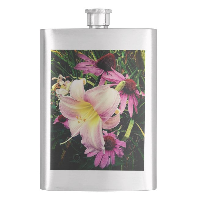 Pink flowers flask (Front)