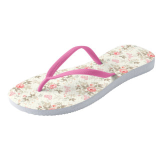 Pink flowers Flip Flops