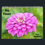 Pink Flowers Floral Art Calendar<br><div class="desc">This pretty floral calendar features my original photographic art – my photographs of a variety of flowers in pink tones, processed in a watercolor painterly style. Each page has the identification to the type of flower it is. These calendars are high quality and vibrant. You may choose other sizes and...</div>