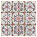 Pink Flowers | Floral Block Pattern Fabric