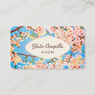 Pink Flowers Floral Cherry Blossoms Retro Beauty Business Card