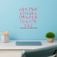 Pink Flowers Floral Letters Full Alphabet