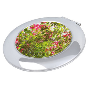 Pink flowers floral original natural scenery compact mirror
