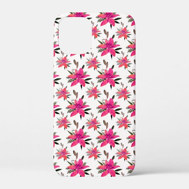 Pink Flowers Floral Pattern Design Case-Mate iPhone Case (Back)