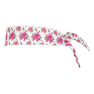 Pink Flowers Floral Pattern Design Tie Headband