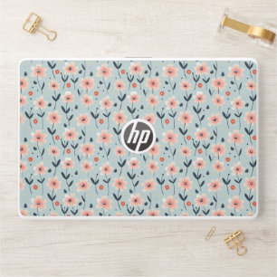 Pink Flowers Floral Pattern HP Laptop Skin