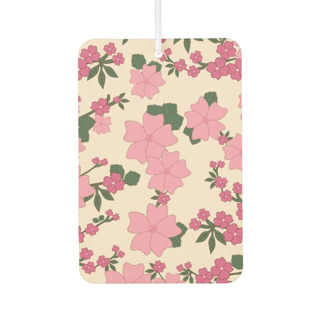 Pink Flowers, Floral Pattern, Pattern Of Flowers Air Freshener (Front)
