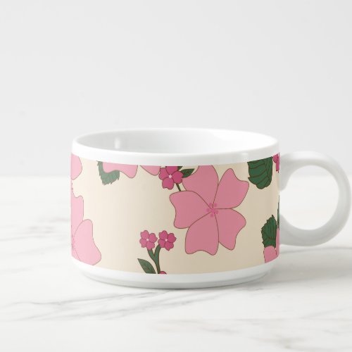 Pink Flowers Floral Pattern Pattern Of Flowers Bowl