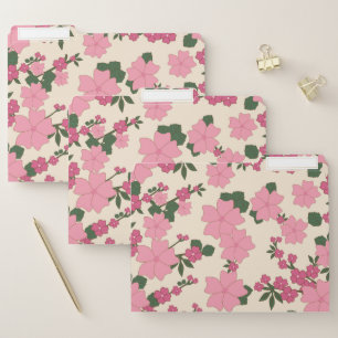 Pink Flowers, Floral Pattern, Pattern Of Flowers File Folder