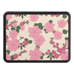 Pink Flowers, Floral Pattern, Pattern Of Flowers Hitch Cover