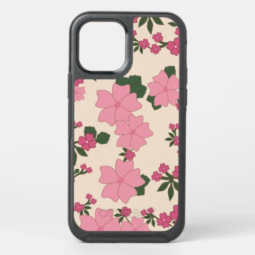 Pink Flowers Floral Pattern Pattern Of Flowers OtterBox Symmetry iPhone 12 Case