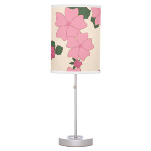 Pink Flowers, Floral Pattern, Pattern Of Flowers Table Lamp