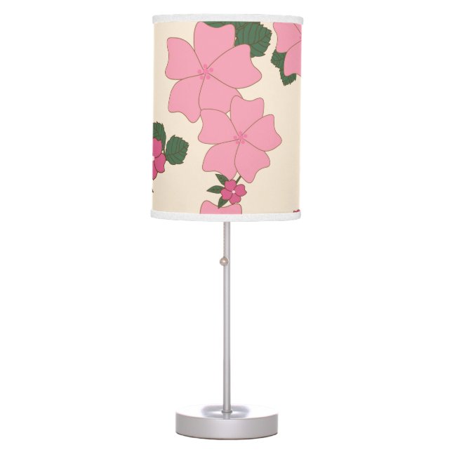 Pink Flowers, Floral Pattern, Pattern Of Flowers Table Lamp (Front)