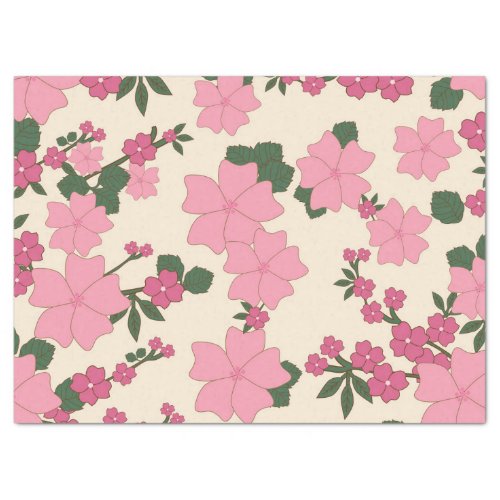 Pink Flowers Floral Pattern Pattern Of Flowers Tissue Paper