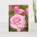 Pink Flowers Floral Rose Roses Mothers Day Card