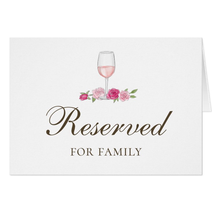 Pink flowers. Floral wedding. Roses reserved sign | Zazzle