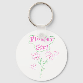Pink Flowers Flower Girl Keychain