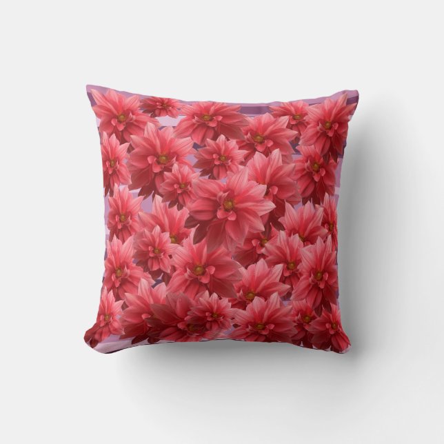 Pink Flowers  Flower Power Throw Pillow (Front)