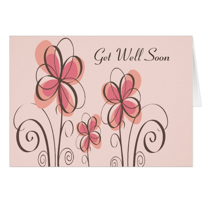 Pink Flowers Get Well Soon Card for Her