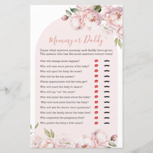 Pink Flowers Girl Baby In Bloom Mommy or Daddy