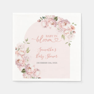 Pink Flowers Girl Baby Shower Baby In Bloom Napkins