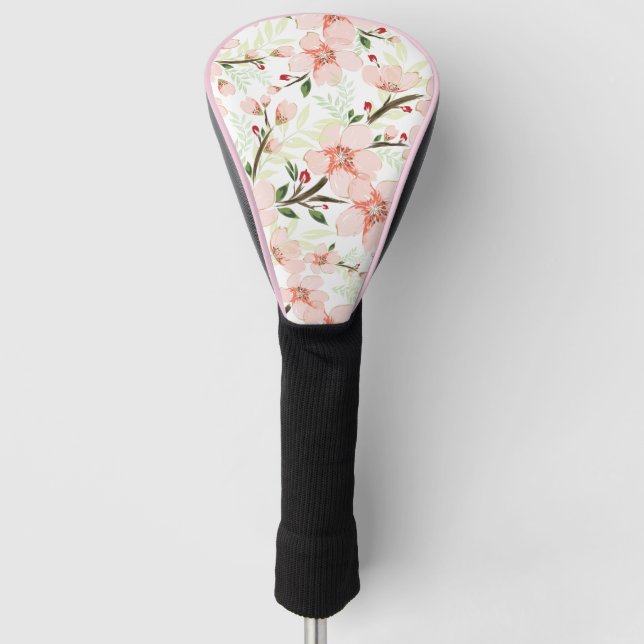 Pink flowers golf head cover (Front)