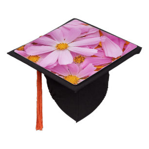 Pink Flowers Graduation Cap Topper