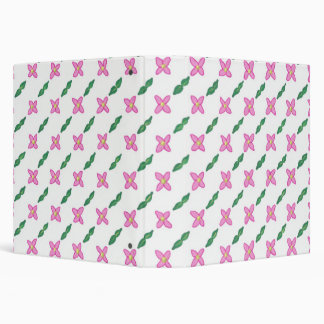 Pink Flowers Green Leaves Pattern Binder