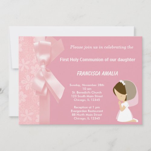 Pink Flowers Holy Communion Announcements