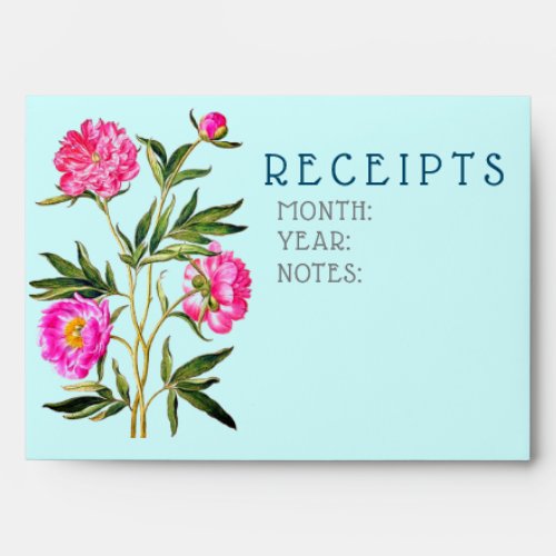 Pink Flowers Household Finances Receipt Envelopes
