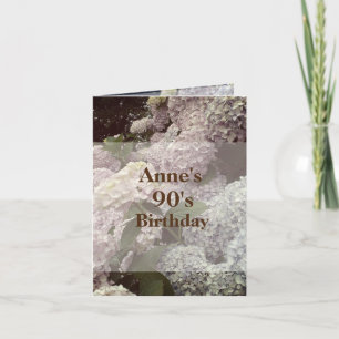 Pink Flowers Hydrangea  90th Birthday Postcard