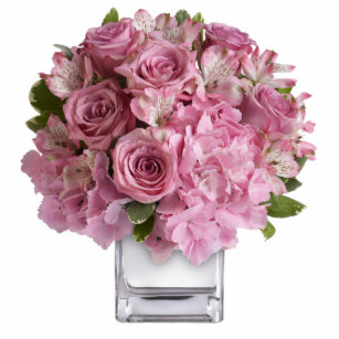 Pink Flowers in a Vase Sculpture