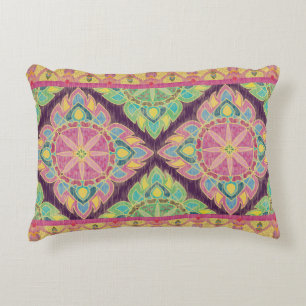 Pink Flowers in the Garden Accent Pillow