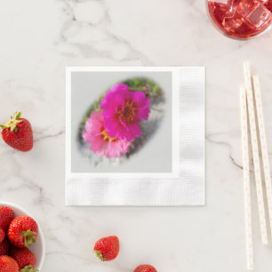 Pink flowers in the sun napkins
