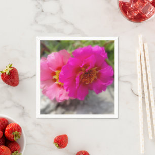 Pink flowers in the sun napkins