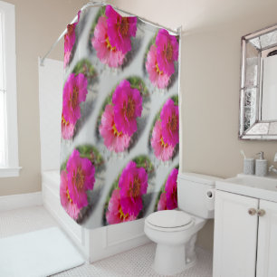 Pink flowers in the sun shower curtain